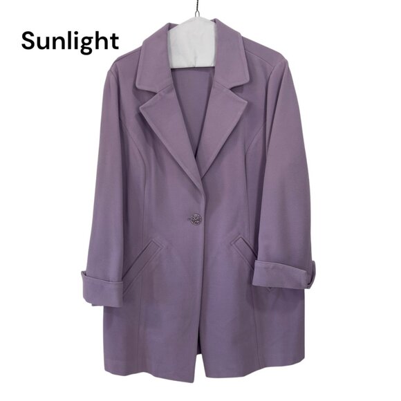 Chicos Womens Lavender Peacoat Size 2 12/14 Polyester/Nylon - Picture 1 of 14